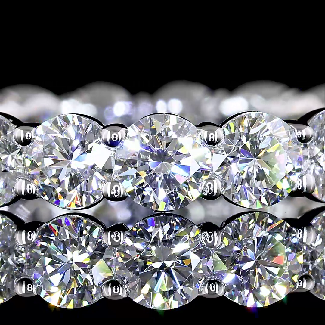 2.23 CTTW Round Lab Diamond Full Eternity Sz. 4.75 14k White Gold E Color and VS Clarity jewelry-spot-usa