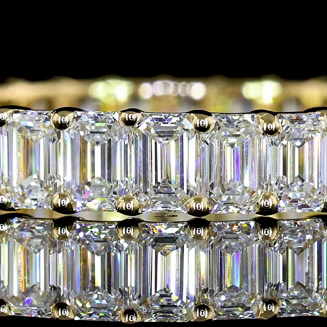 2.41 CTTW Emerald Lab Diamond Full Eternity Sz. 5.5 14k Yellow Gold E Color and VS Clarity jewelry-spot-usa