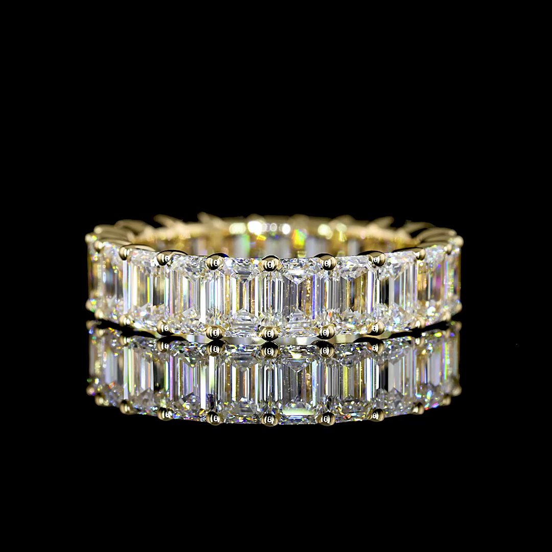 4.57 CTTW Emerald Lab Diamond Full Eternity Sz. 5.5 14k Yellow Gold E Color and VS Clarity jewelry-spot-usa