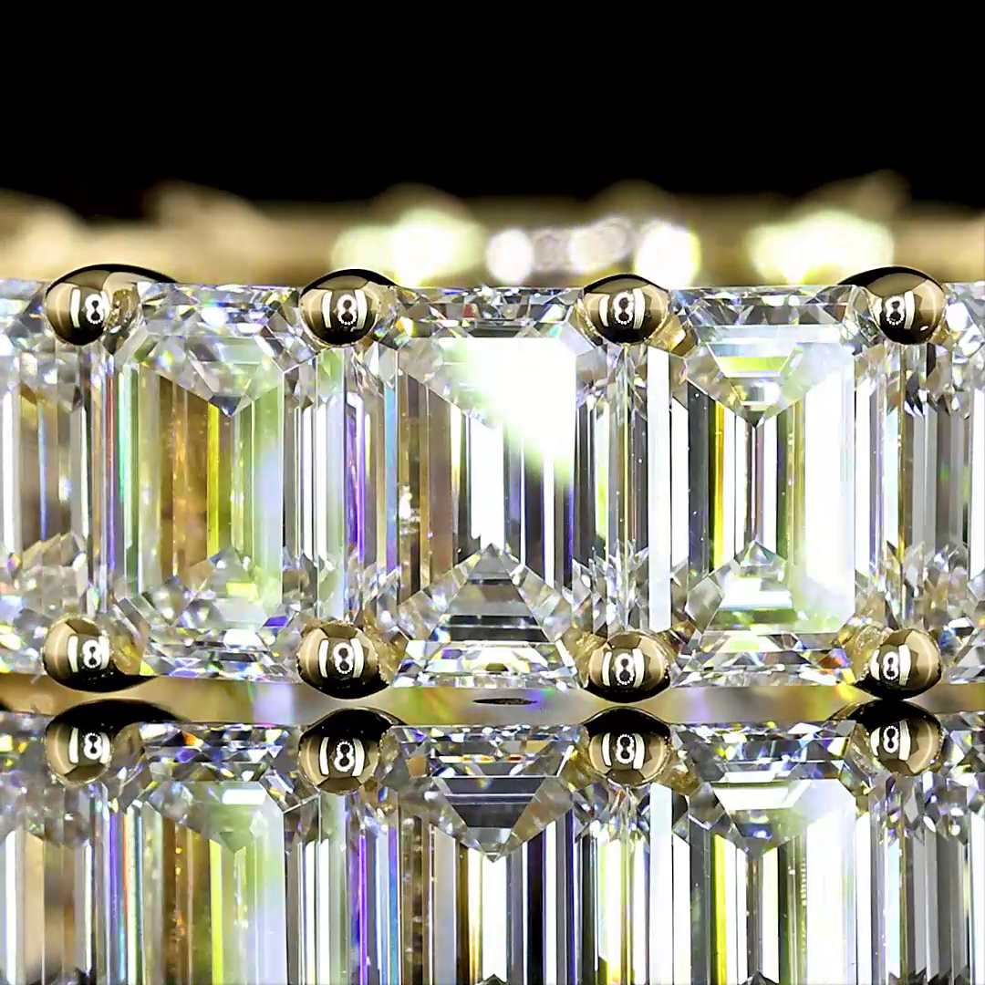 4.57 CTTW Emerald Lab Diamond Full Eternity Sz. 5.5 14k Yellow Gold E Color and VS Clarity jewelry-spot-usa