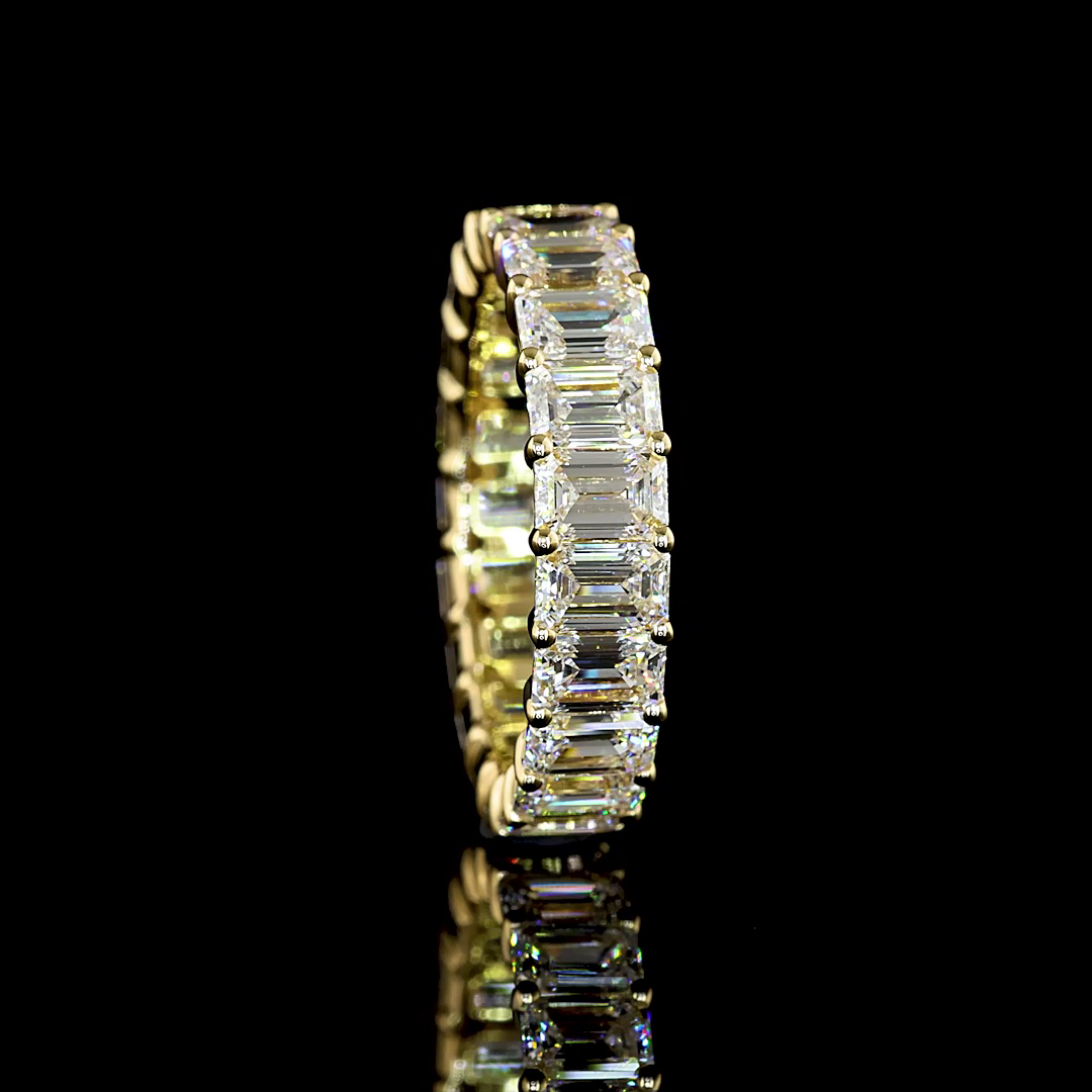 4.57 CTTW Emerald Lab Diamond Full Eternity Sz. 5.5 14k Yellow Gold E Color and VS Clarity jewelry-spot-usa