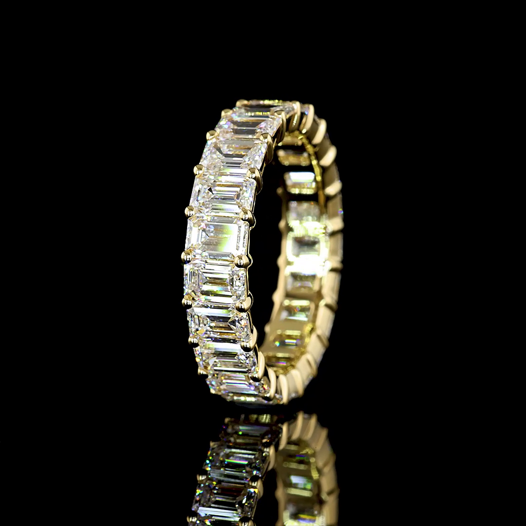 4.57 CTTW Emerald Lab Diamond Full Eternity Sz. 5.5 14k Yellow Gold E Color and VS Clarity jewelry-spot-usa