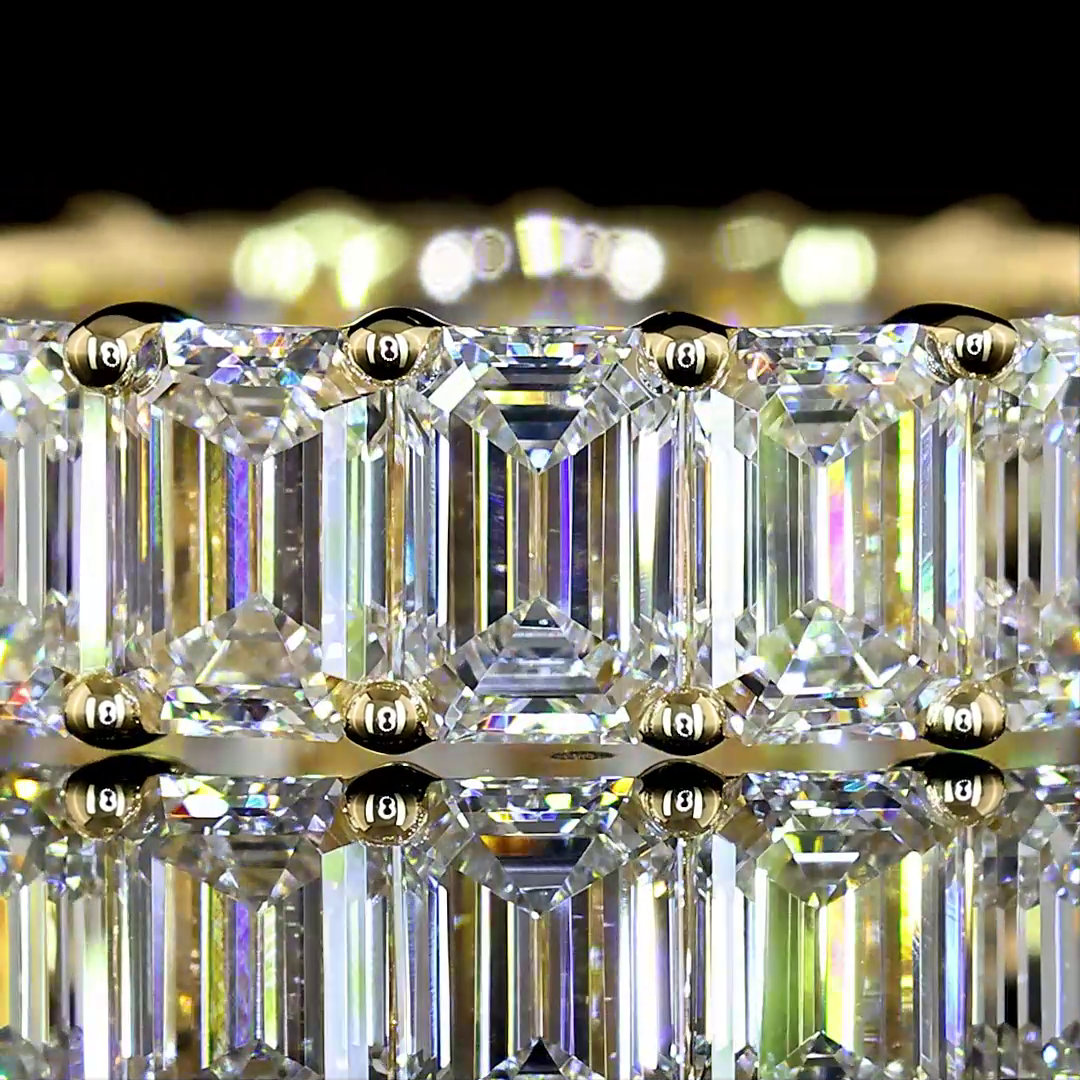 4.13 CTTW Emerald Lab Diamond Full Eternity Sz. 6.5 (E Color and VS Clarity)