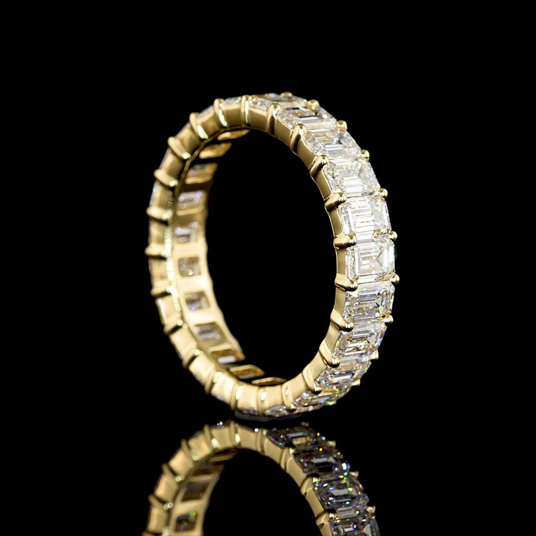 4.13 CTTW Emerald Lab Diamond Full Eternity Sz. 6.5 (E Color and VS Clarity)