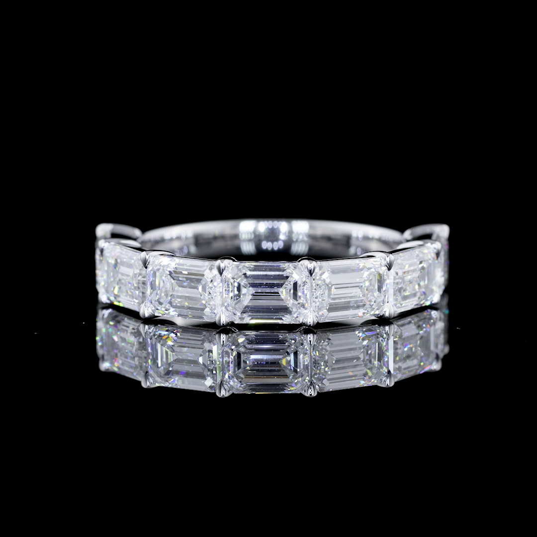 2.41 CTTW Emerald Lab Diamond Half Eternity Eternity Band (F Color and VS1 Clarity)