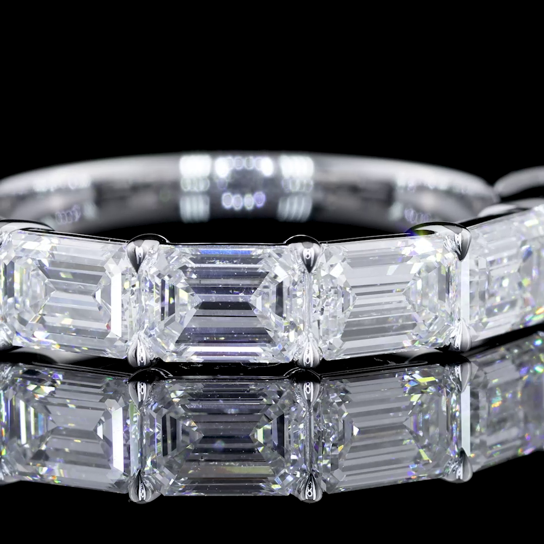 2.41 CTTW Emerald Lab Diamond Half Eternity Eternity Band (F Color and VS1 Clarity)
