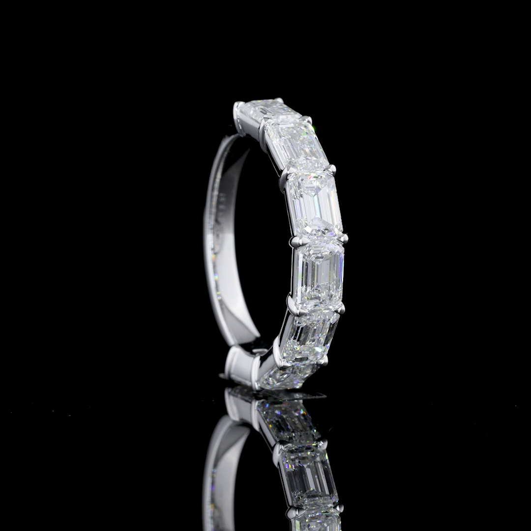 2.41 CTTW Emerald Lab Diamond Half Eternity Eternity Band (F Color and VS1 Clarity)