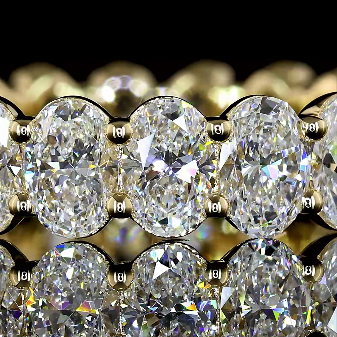 3.47 CTTW Oval Lab Grown Diamond Full Eternity Sz. 7 (E Color and VS1 Clarity)
