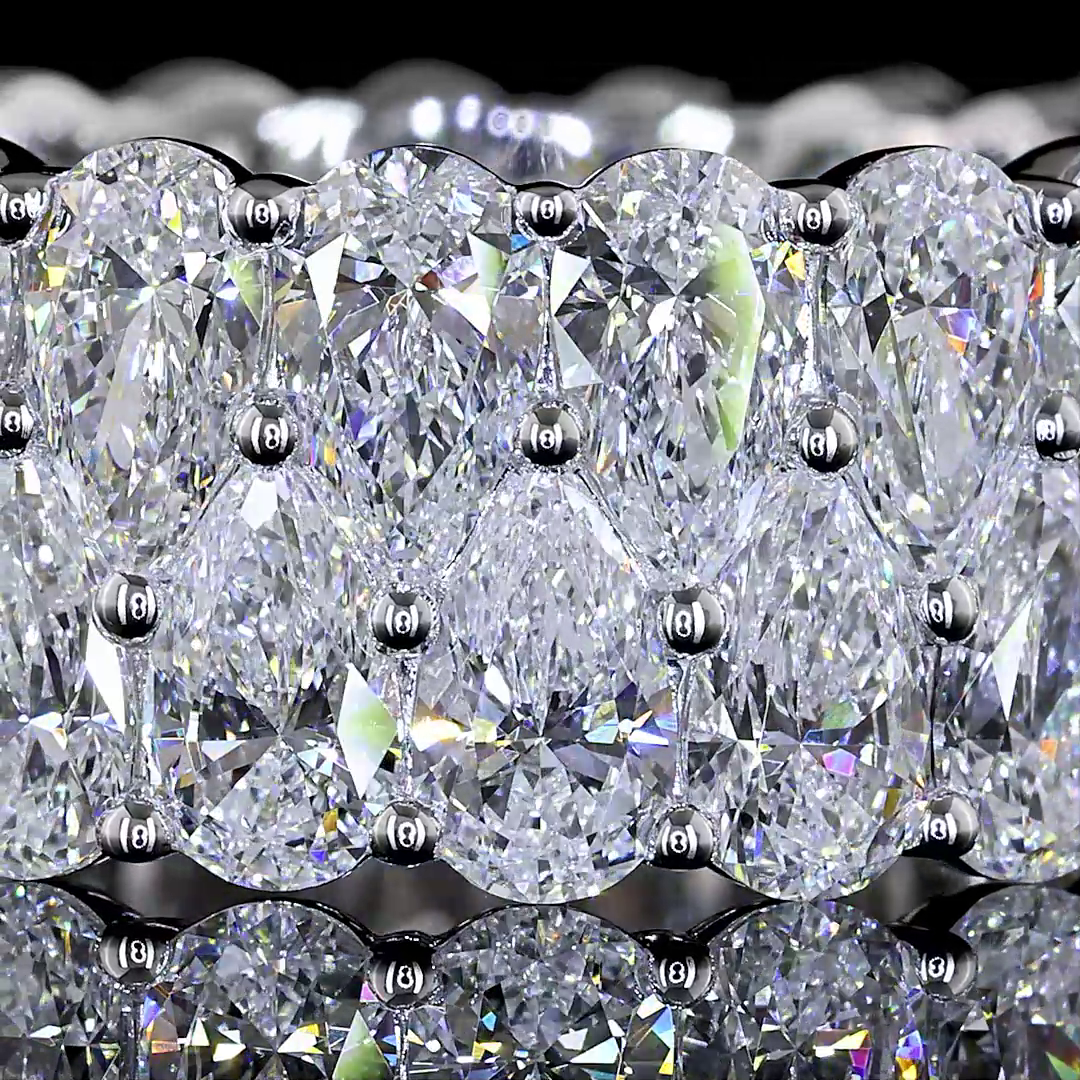 10.01 CTTW Pear Lab Diamond Full Eternity (E Color and VS Clarity)