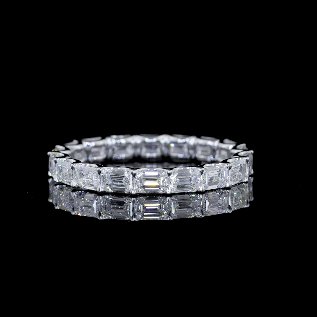 2.90 CTTW Emerald Lab Diamond Full Eternity Sz. 4.75 (E Color and VVS2 Clarity)