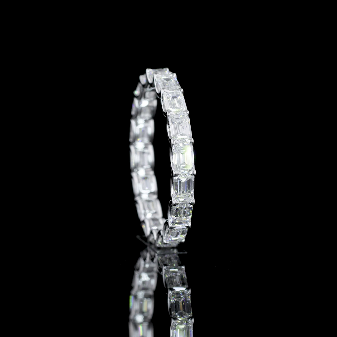 2.90 CTTW Emerald Lab Diamond Full Eternity Sz. 4.75 (E Color and VVS2 Clarity)