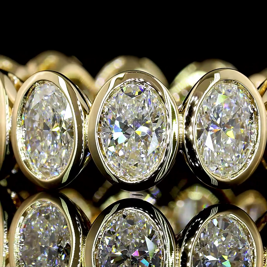 4.36 CTTW Oval Lab Diamond Full Eternity Sz. 6.5 14k Yellow Gold (E Color and VS Clarity)