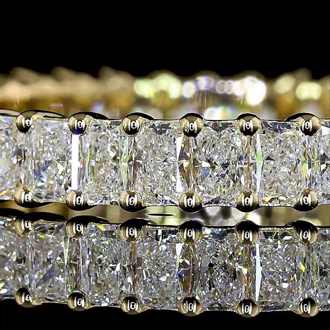 1.78 CTTW Radiant Lab Diamond Full Eternity Sz. 8.75 14k Yellow Gold (E Color and VS Clarity)