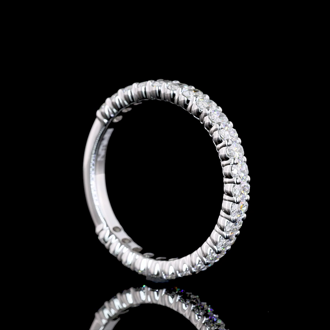 1.10 CTTW Oval Lab Diamond 3/4 Eternity Band Sz. 6.5 14k White Gold (E Color and VS1 Clarity)