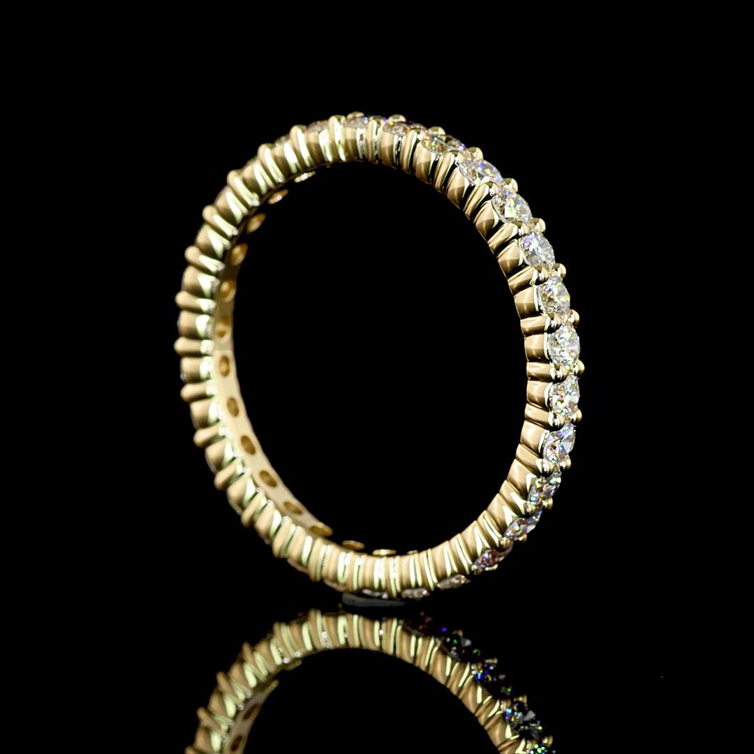 0.93 CTTW Round Lab Diamond Full Eternity Sz. 6.25 (E Color and VS1 Clarity)