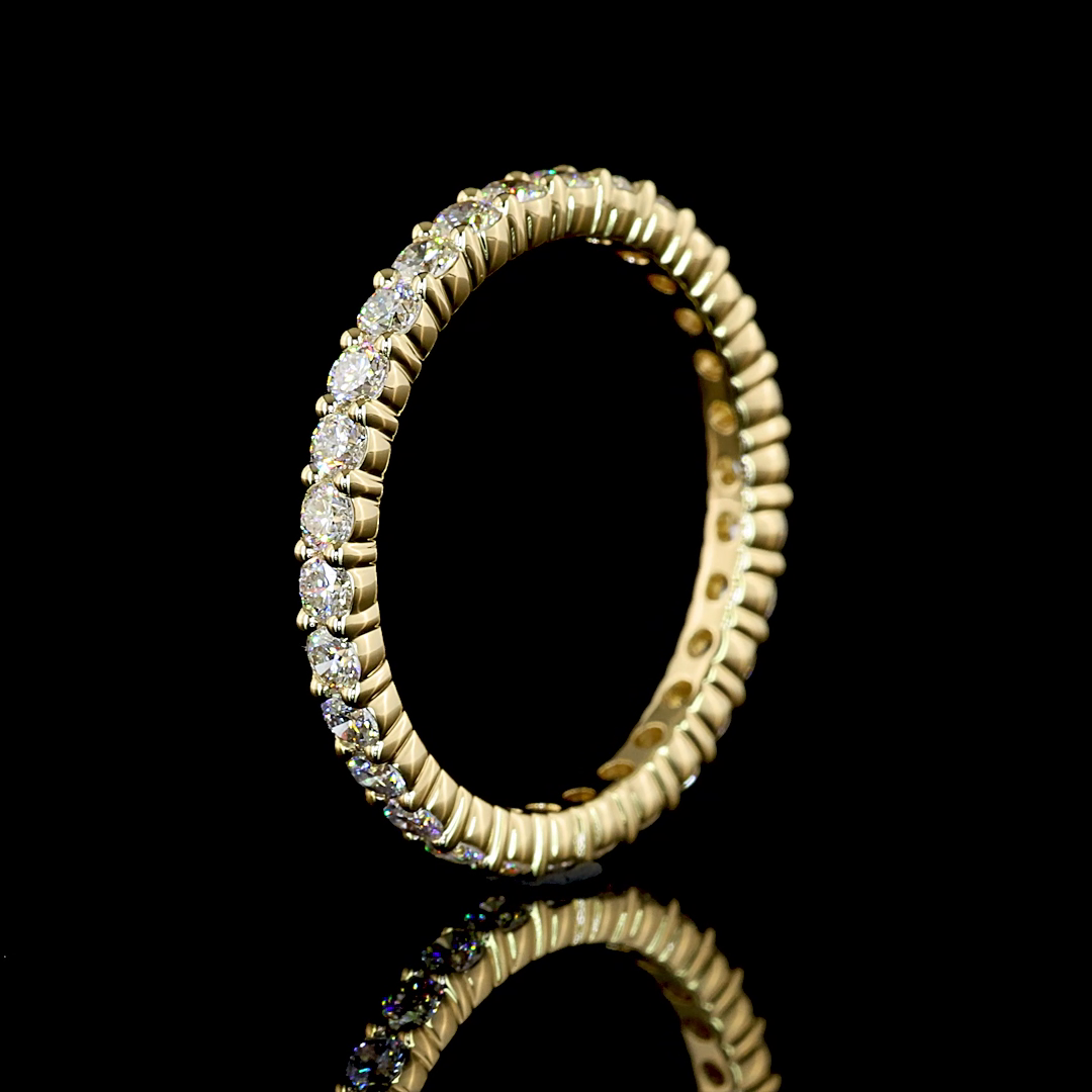 0.93 CTTW Round Lab Diamond Full Eternity Sz. 6.25 (E Color and VS1 Clarity)