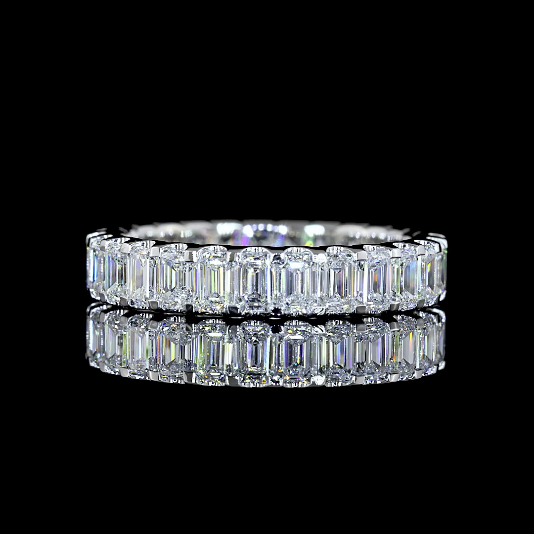 2.62 CTTW Emerald Lab Diamond Full Eternity Sz. 5.75 14k White Gold E Color and VS Clarity jewelry-spot-usa