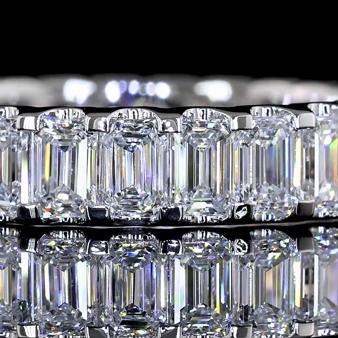 2.62 CTTW Emerald Lab Diamond Full Eternity Sz. 5.75 14k White Gold E Color and VS Clarity jewelry-spot-usa