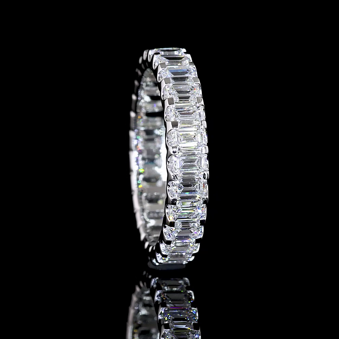 2.62 CTTW Emerald Lab Diamond Full Eternity Sz. 5.75 14k White Gold E Color and VS Clarity jewelry-spot-usa