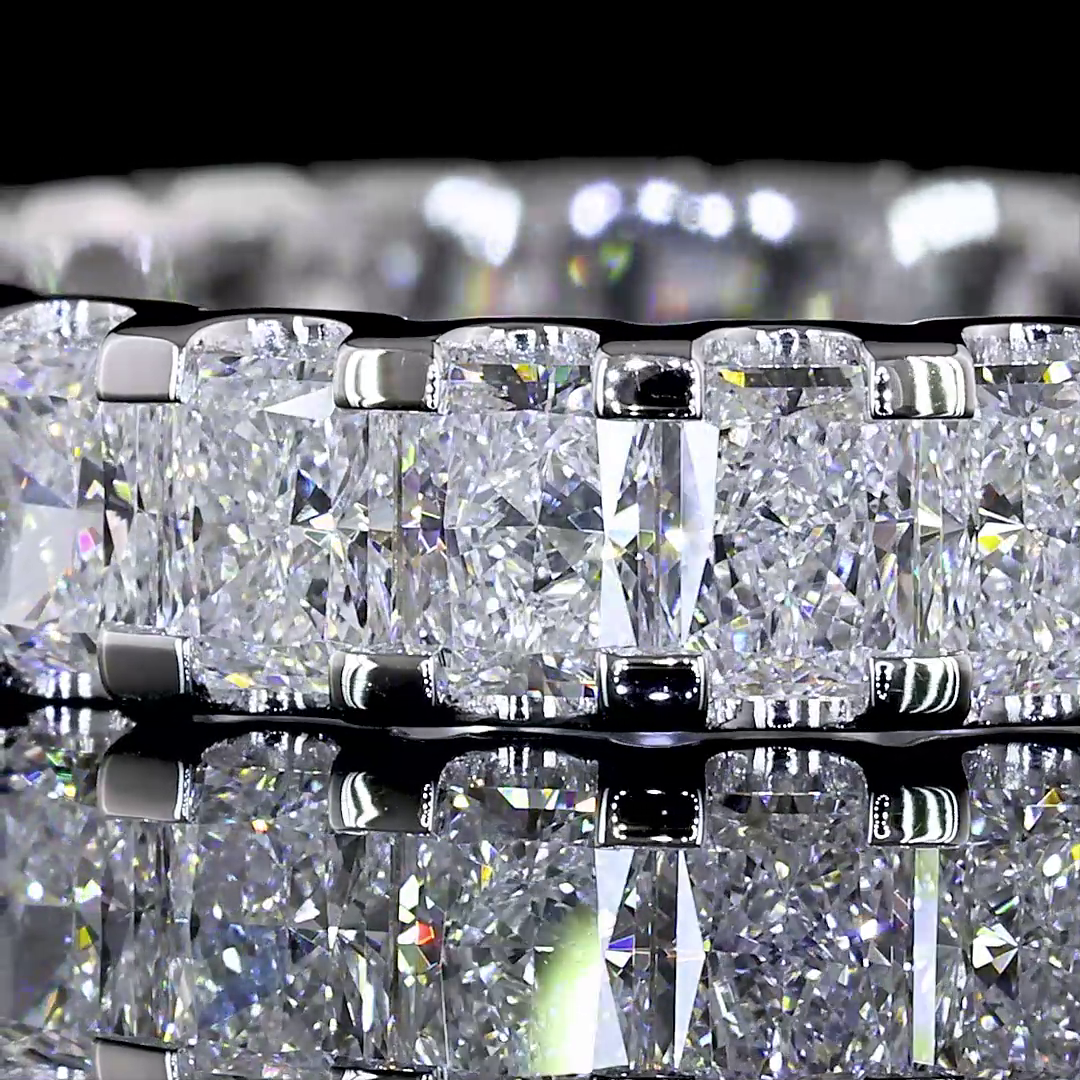 2.65 CTTW Radiant Lab Diamond Full Eternity Sz. 5.5 14k White Gold (E Color and VS Clarity)