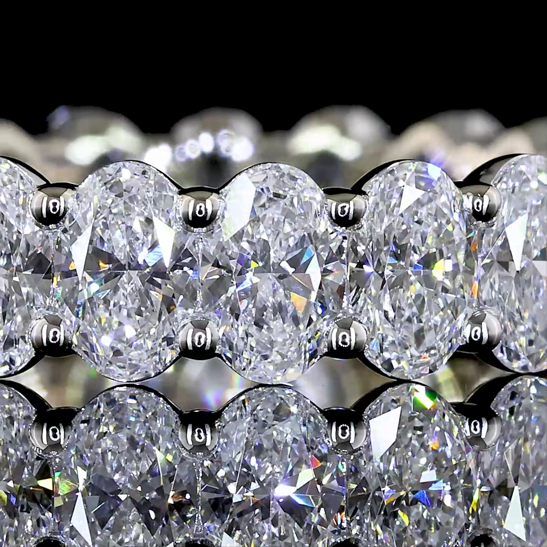3.57 CTTW Oval Lab Diamond Full Eternity Sz. 6.75 14k White Gold E Color and VS Clarity jewelry-spot-usa