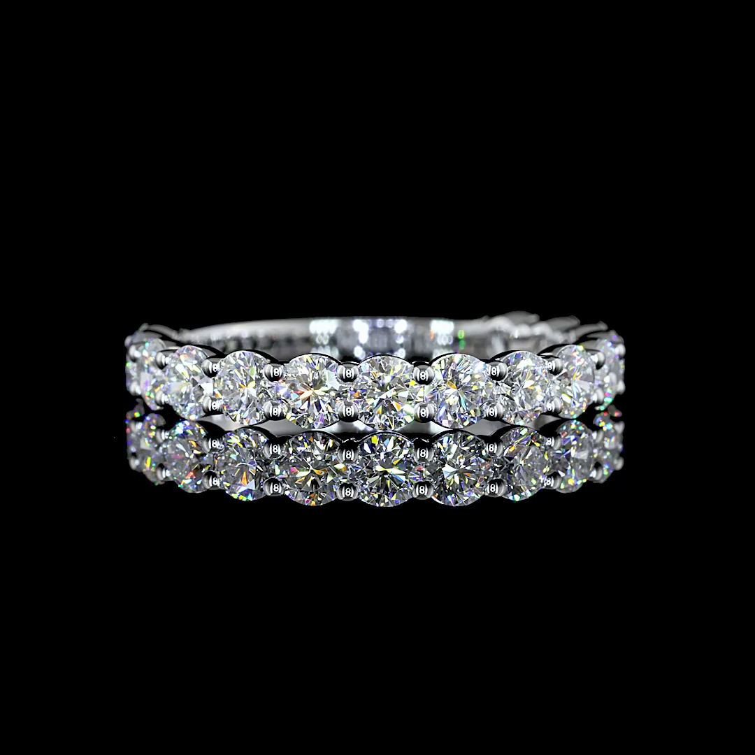 1.54 CTTW Round Lab Diamond 3/4 Eternity Band Sz. 6.5 14k White Gold E Color and VS1 Clarity jewelry-spot-usa