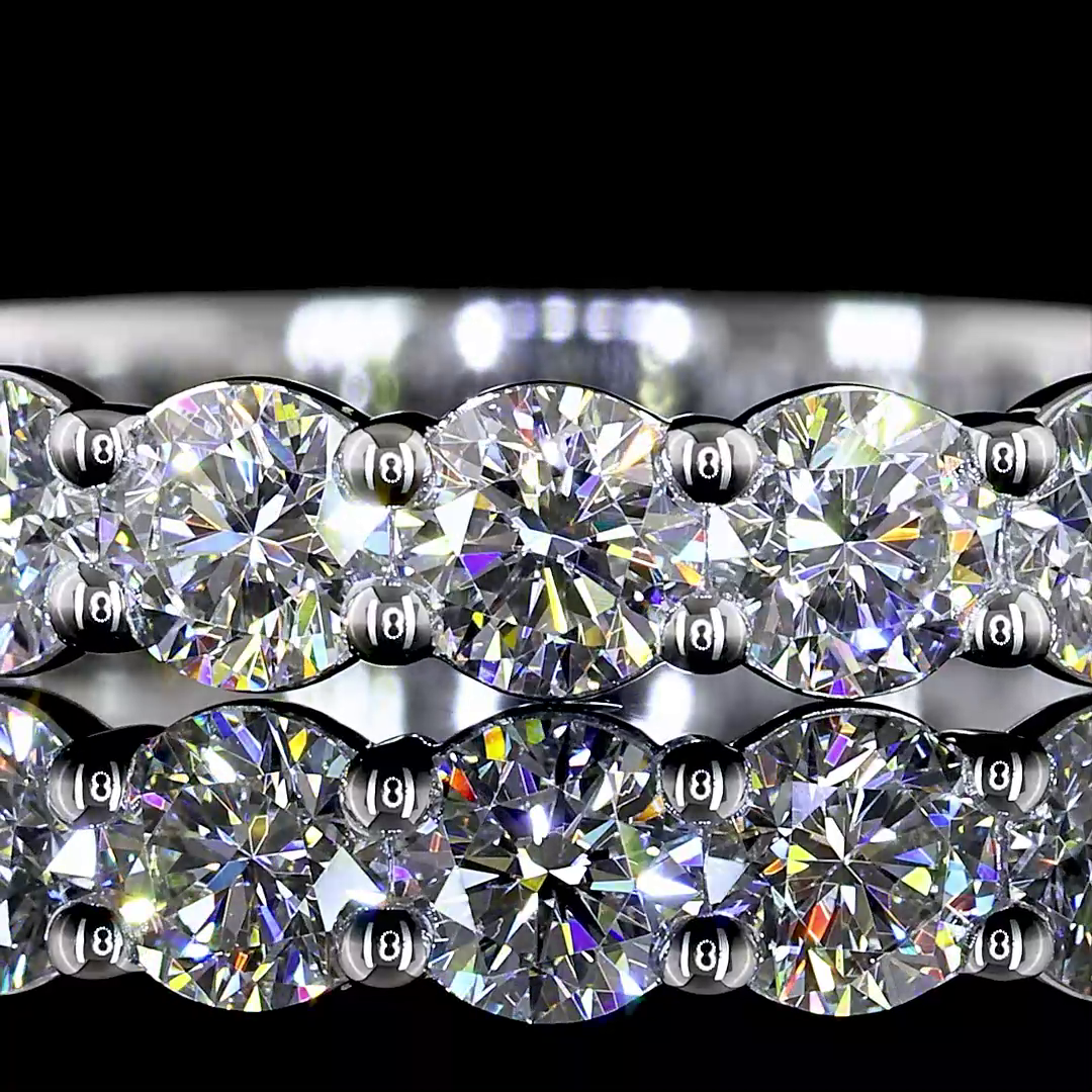 1.54 CTTW Round Lab Diamond 3/4 Eternity Band Sz. 6.5 14k White Gold E Color and VS1 Clarity jewelry-spot-usa