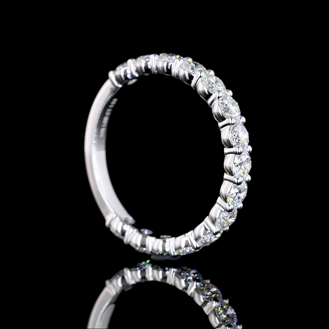 1.54 CTTW Round Lab Diamond 3/4 Eternity Band Sz. 6.5 14k White Gold E Color and VS1 Clarity jewelry-spot-usa