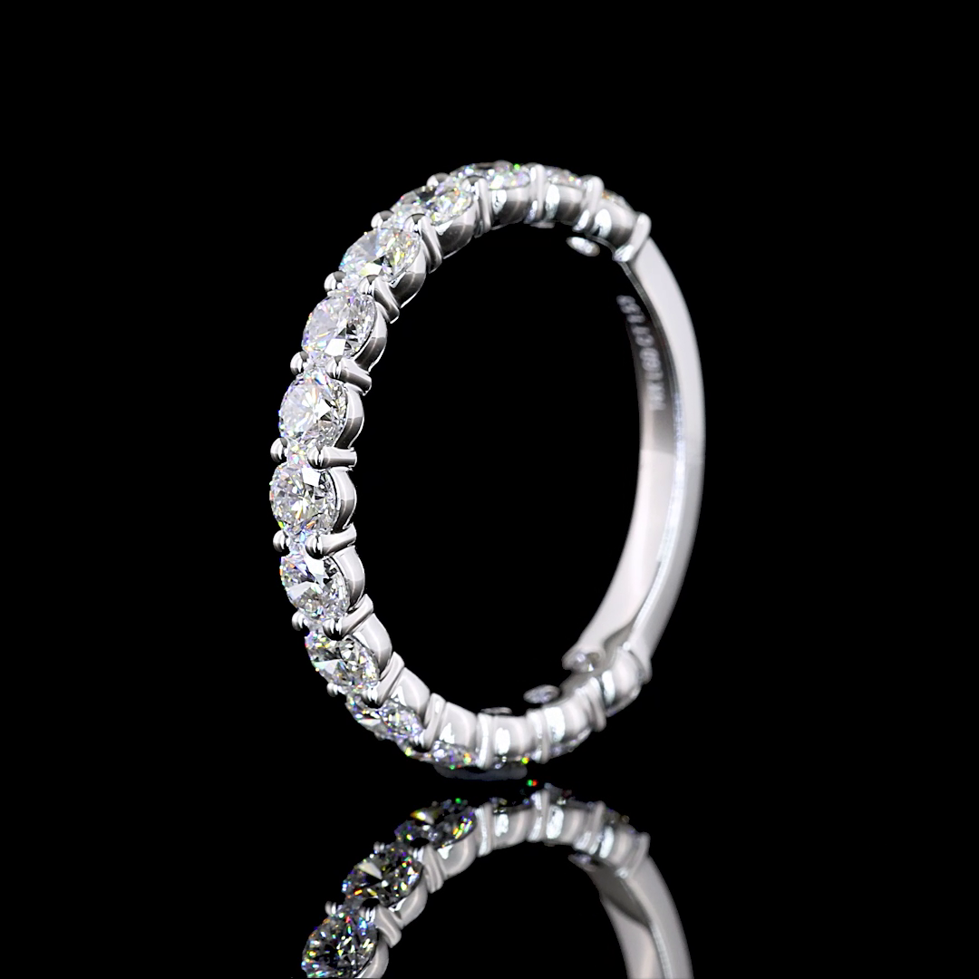 1.54 CTTW Round Lab Diamond 3/4 Eternity Band Sz. 6.5 14k White Gold E Color and VS1 Clarity jewelry-spot-usa