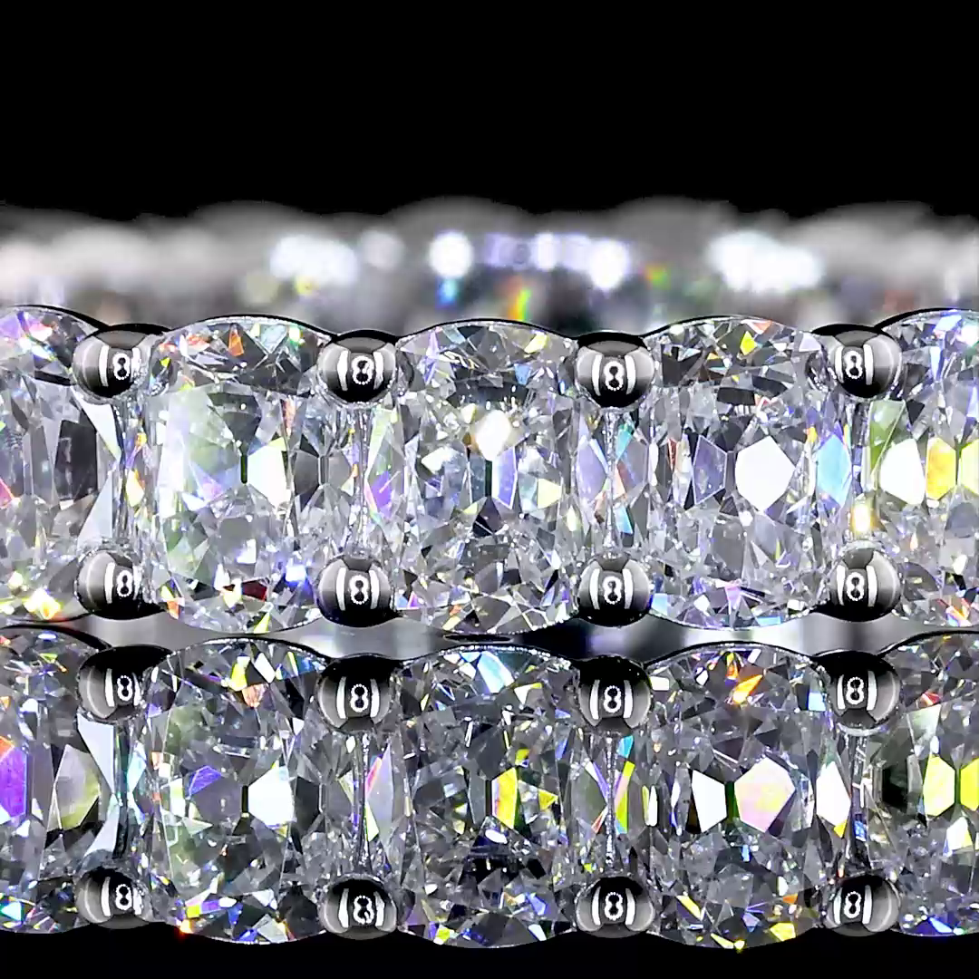 2.80 CTTW Antique Cushion Lab Diamond Full Eternity (E Color and VS Clarity)