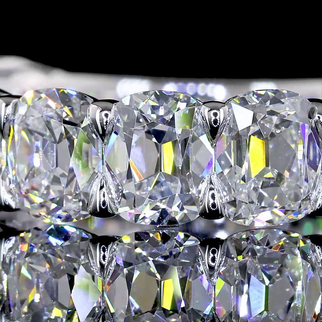 4.58 CTTW Antique Cushion Lab Diamond 3/4 Eternity Band Sz. 6.5 14k White Gold (E Color and VS Clarity)