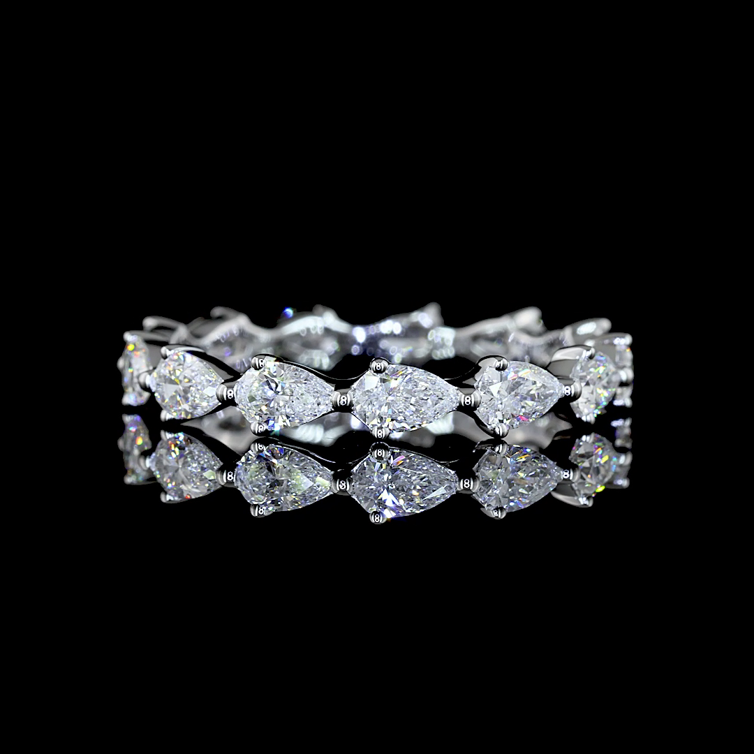 1.44 CTTW Pear Lab Diamond Full Eternity Sz. 6.5 14k White Gold E Color and VS Clarity jewelry-spot-usa