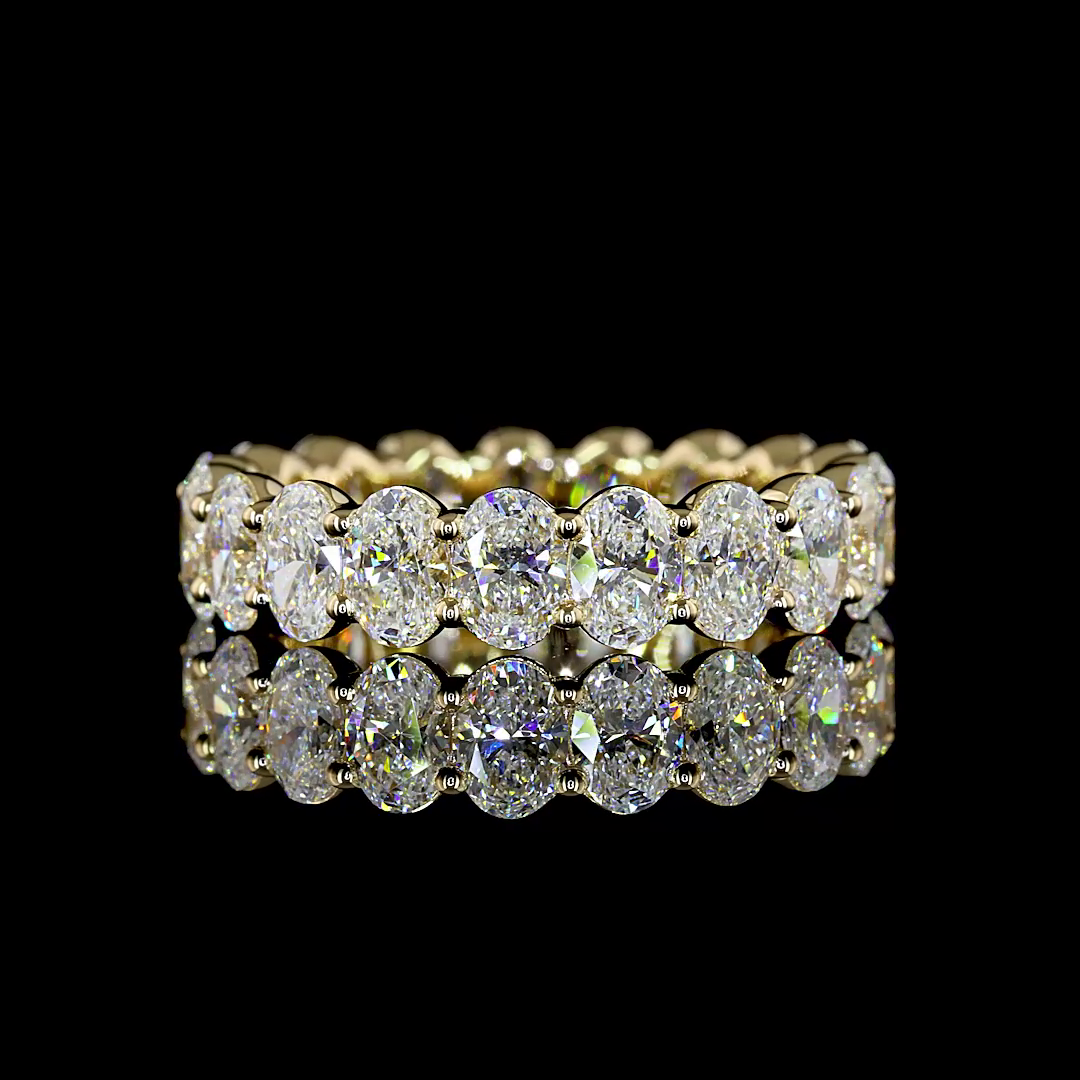 3.94 CTTW Oval Lab Diamond Full Eternity Sz. 6.5 (E Color and VS Clarity)