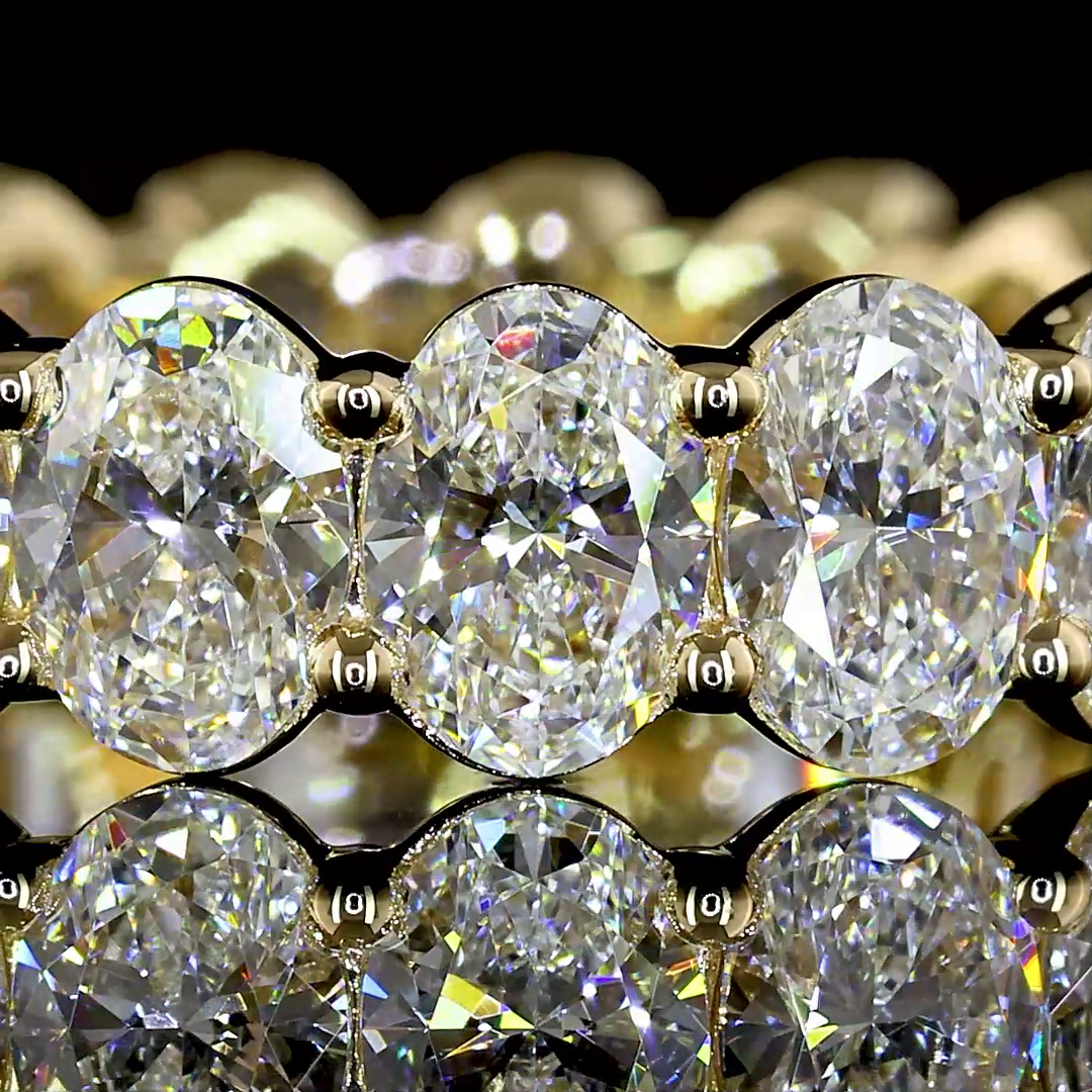 3.94 CTTW Oval Lab Diamond Full Eternity Sz. 6.5 (E Color and VS Clarity)
