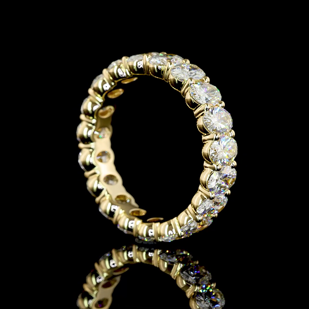 3.94 CTTW Oval Lab Diamond Full Eternity Sz. 6.5 (E Color and VS Clarity)