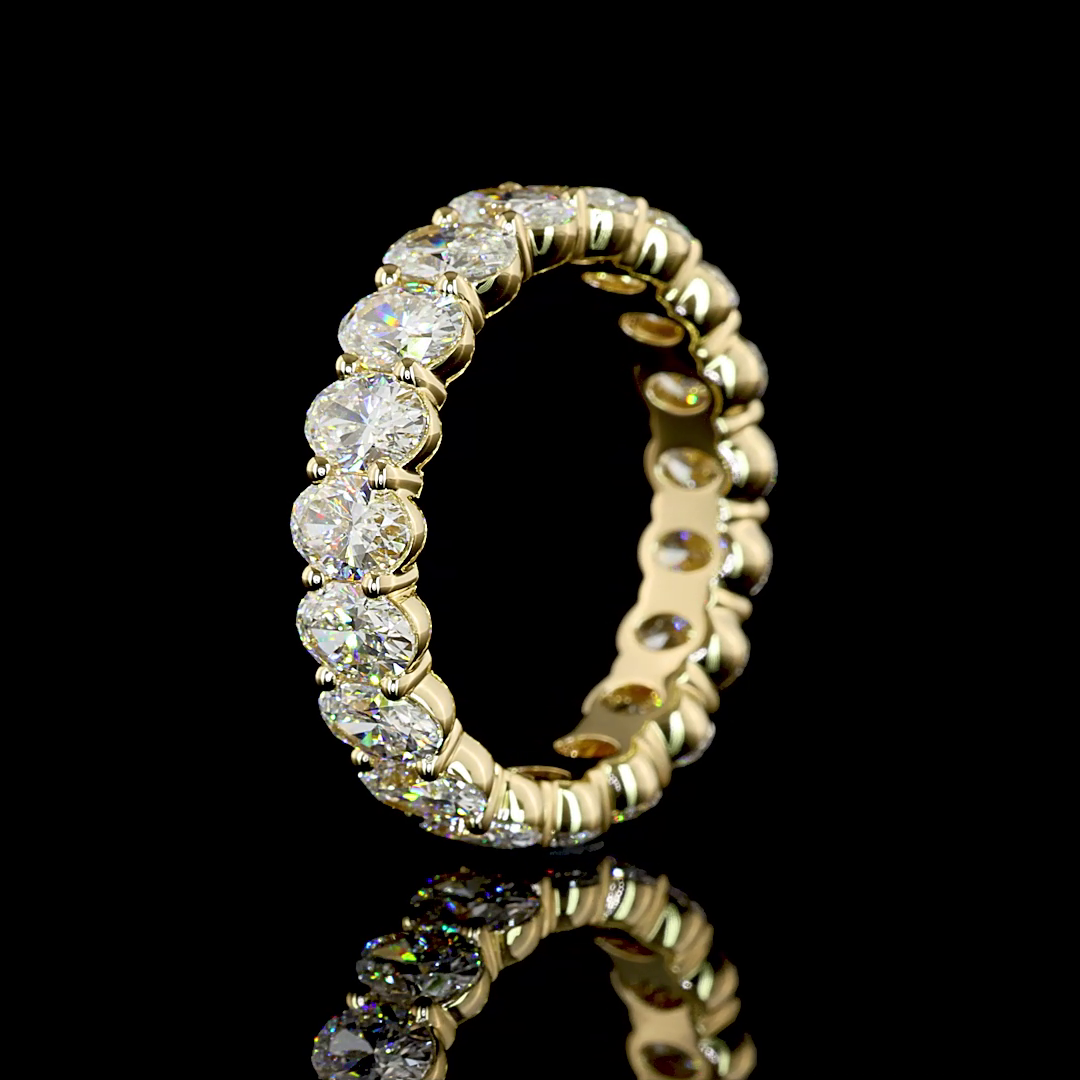 3.94 CTTW Oval Lab Diamond Full Eternity Sz. 6.5 (E Color and VS Clarity)