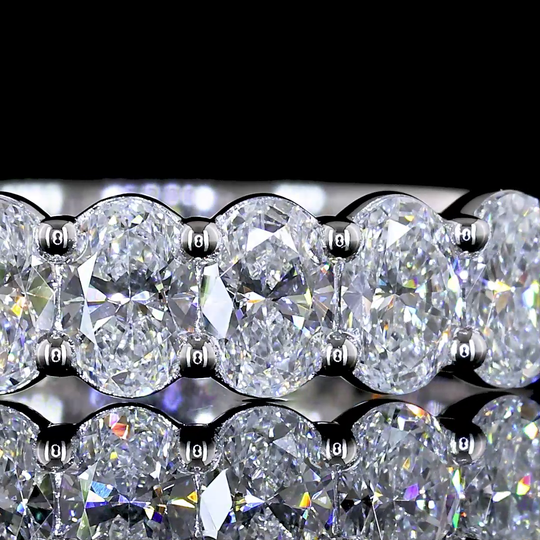 1.36 CTTW Oval Lab Diamond Half Eternity Eternity Band Sz. 6.5 14k White Gold E Color and VS Clarity jewelry-spot-usa