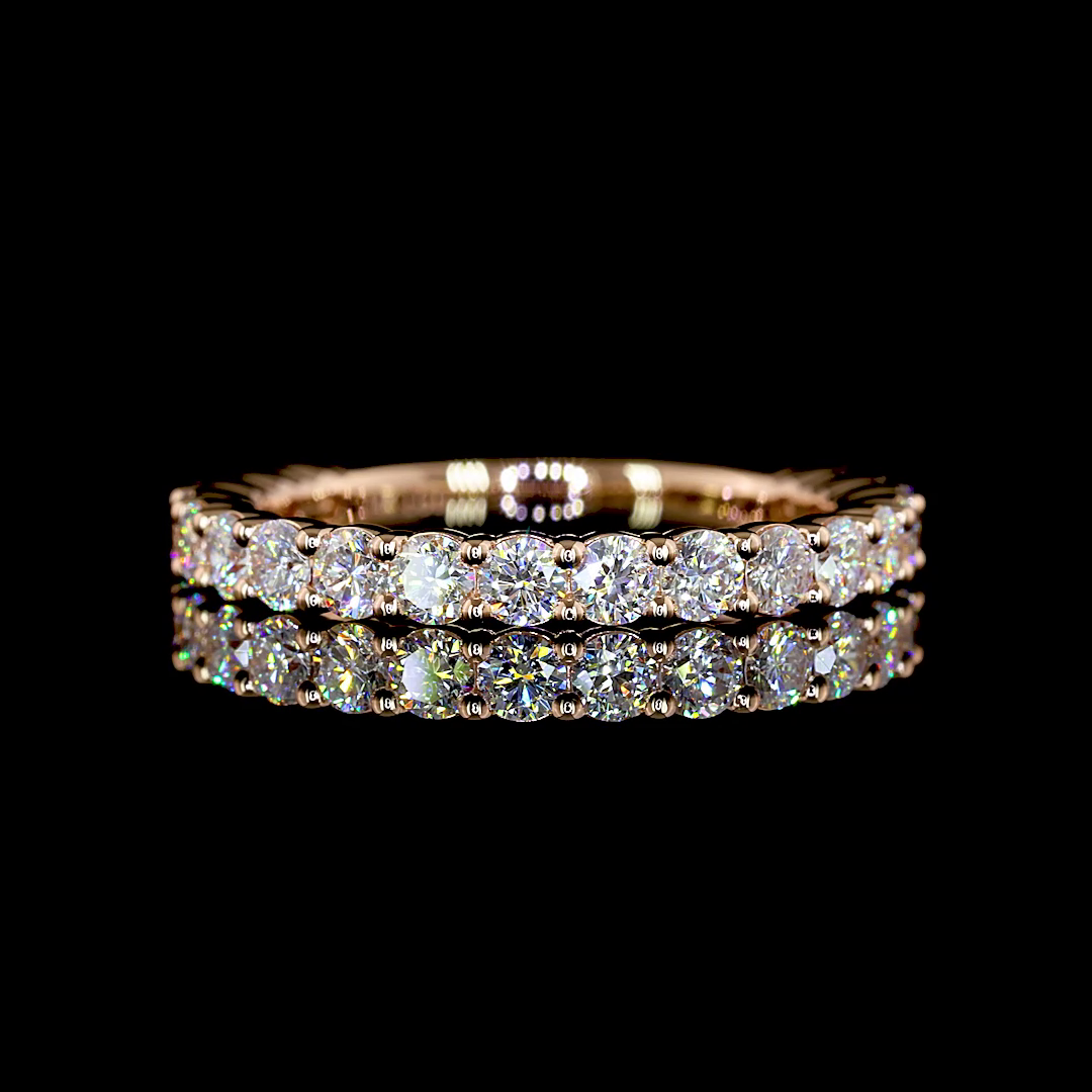 0.82 CTTW Round Lab Diamond 3/4 Eternity Band Sz. 4.5 (E Color and VS1 Clarity)