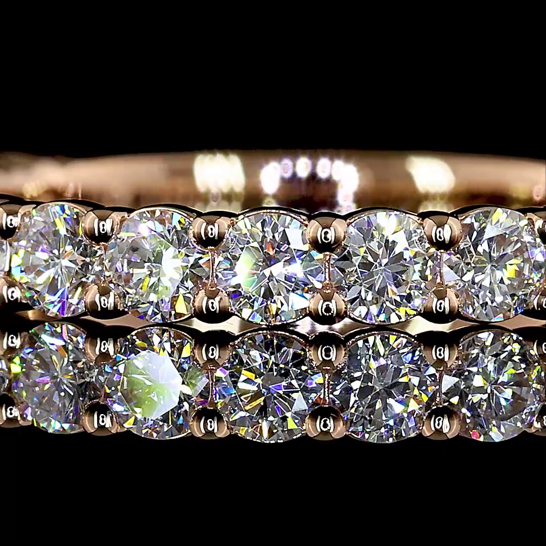 0.82 CTTW Round Lab Diamond 3/4 Eternity Band Sz. 4.5 (E Color and VS1 Clarity)