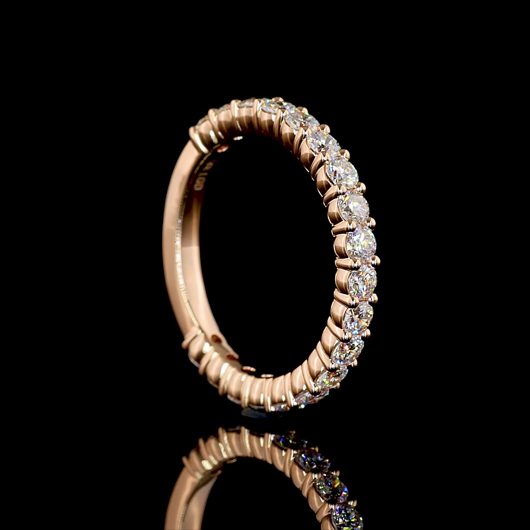 0.82 CTTW Round Lab Diamond 3/4 Eternity Band Sz. 4.5 (E Color and VS1 Clarity)