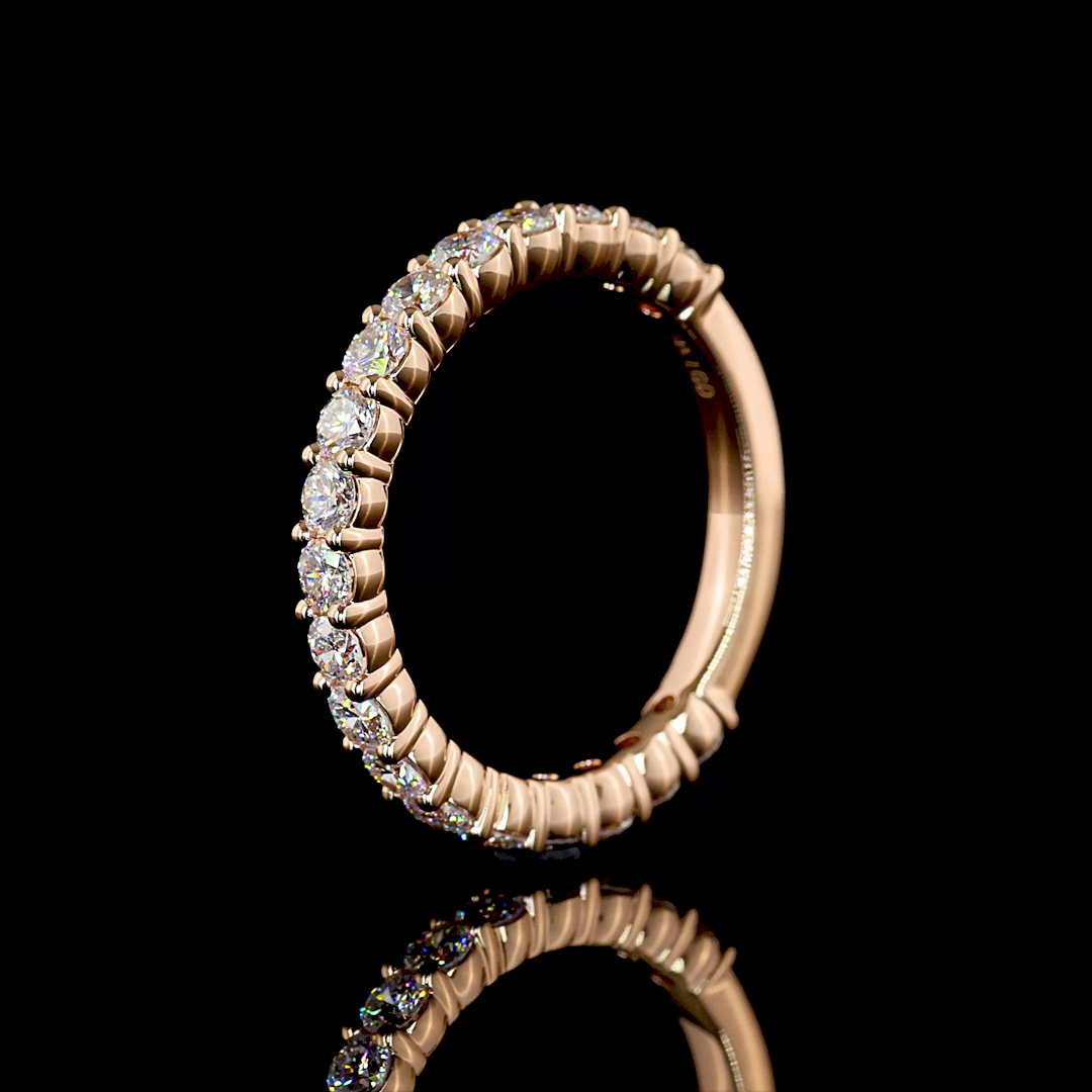 0.82 CTTW Round Lab Diamond 3/4 Eternity Band Sz. 4.5 (E Color and VS1 Clarity)