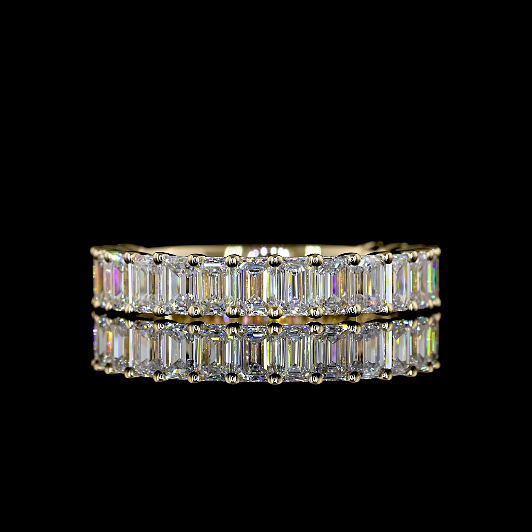 2.03 CTTW Emerald Lab Diamond 3/4 Eternity Band Sz. 6.5 (E Color and VS/VS2 Clarity)