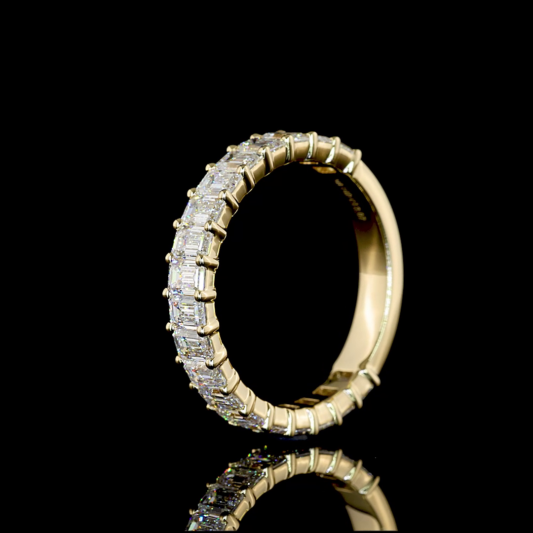 2.03 CTTW Emerald Lab Diamond 3/4 Eternity Band Sz. 6.5 (E Color and VS/VS2 Clarity)