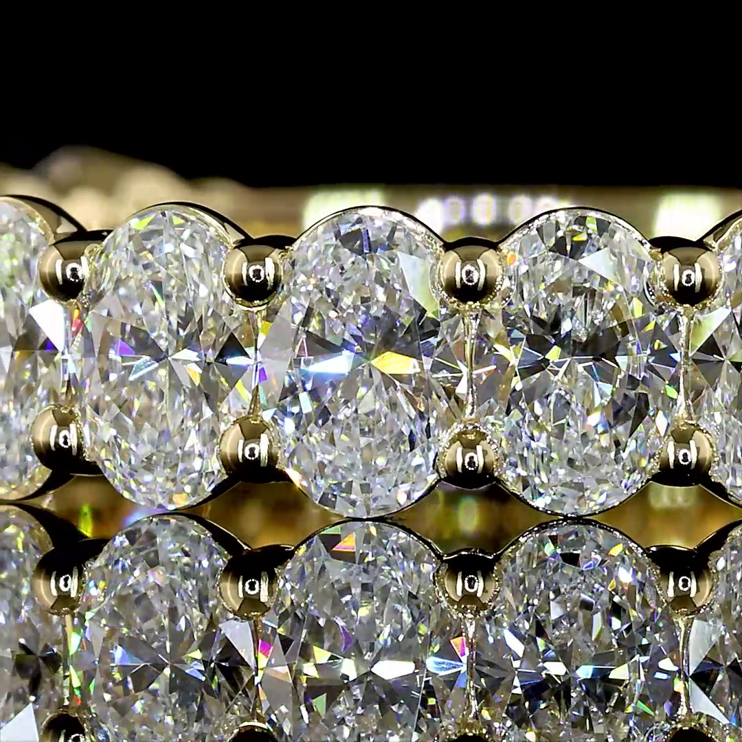 2.02 CTTW Oval Lab Diamond 3/4 Eternity Band Sz. 6.5 (E Color and VS2/VS Clarity)