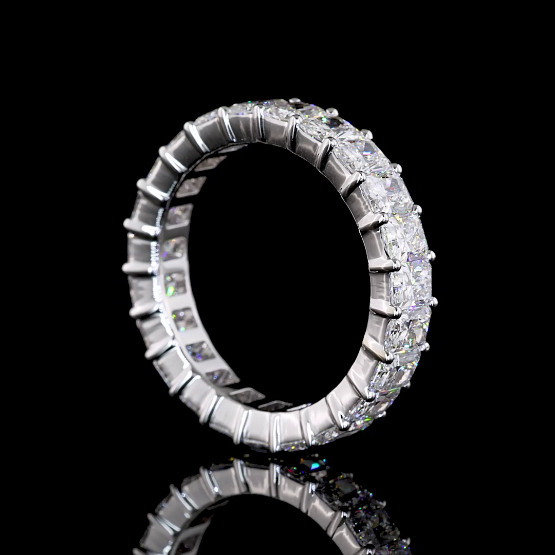 3.95 CTTW Radiant Lab Diamond Full Eternity Sz. 6.5