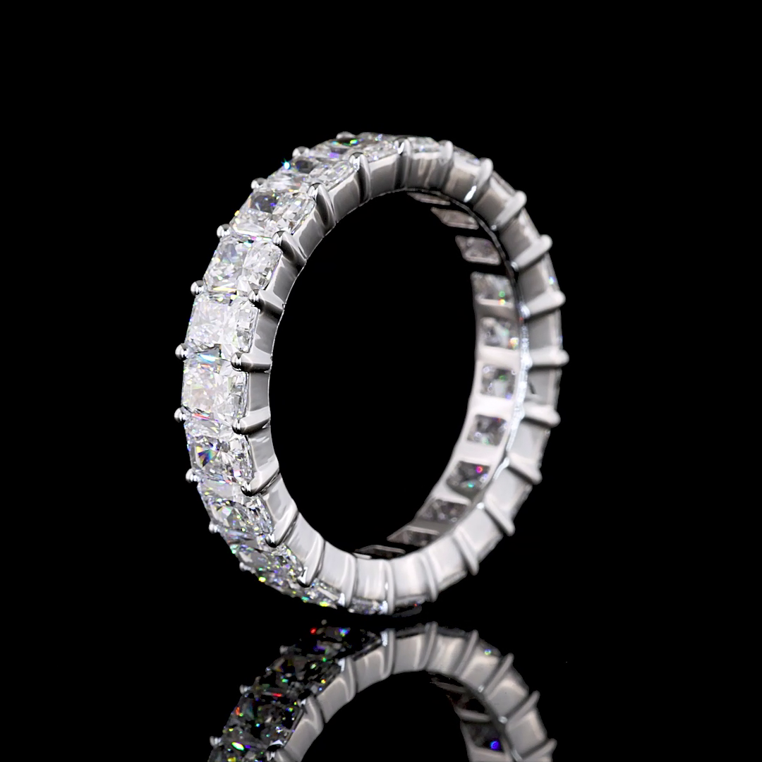 3.95 CTTW Radiant Lab Diamond Full Eternity Sz. 6.5