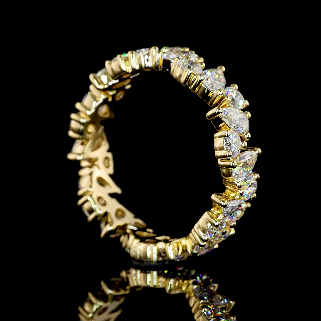 2.38 CTTW MIX Lab Diamond Full Eternity Sz. 6.5 14k Yellow Gold