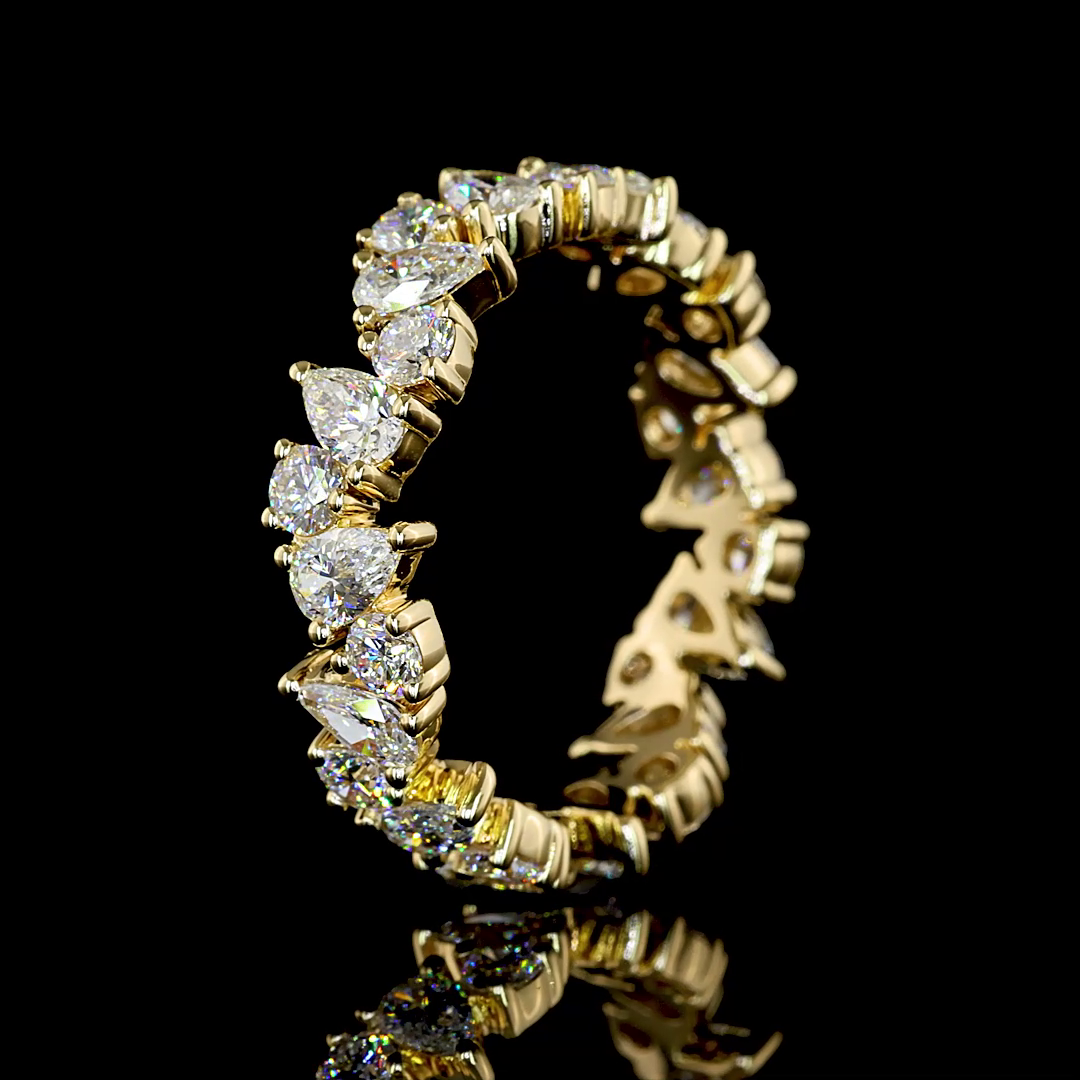 2.38 CTTW MIX Lab Diamond Full Eternity Sz. 6.5 14k Yellow Gold