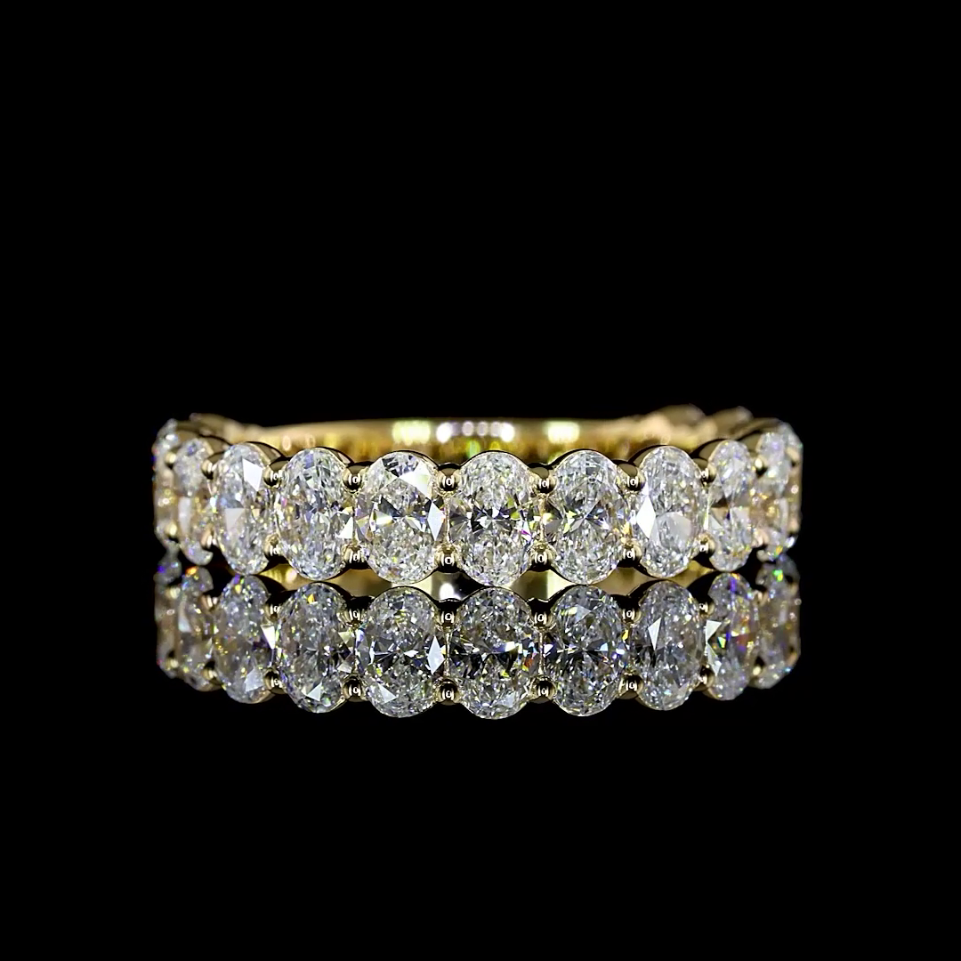 1.96 CTTW Oval Lab Diamond 3/4 Eternity Band Sz. 6.5