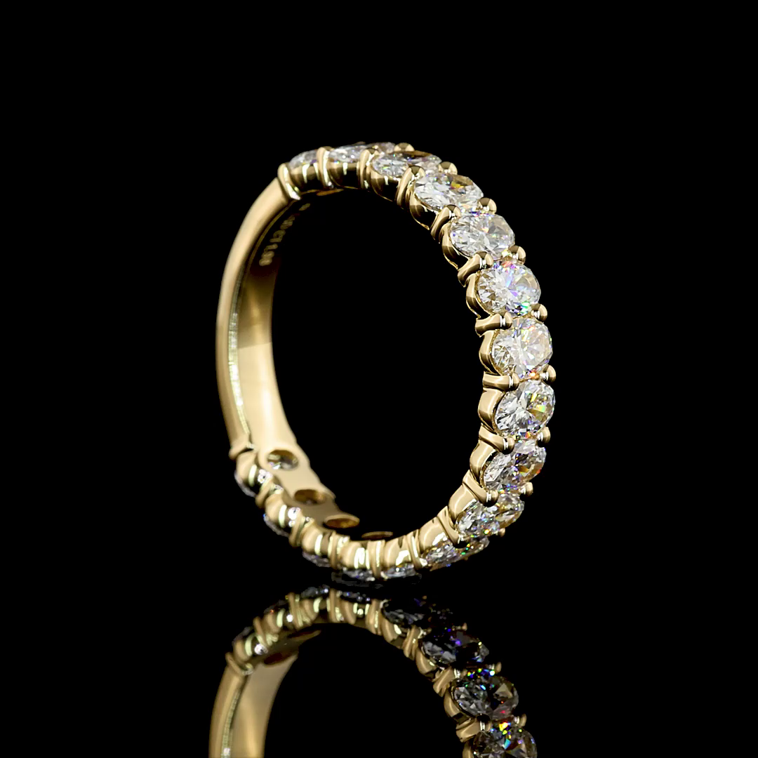 1.96 CTTW Oval Lab Diamond 3/4 Eternity Band Sz. 6.5